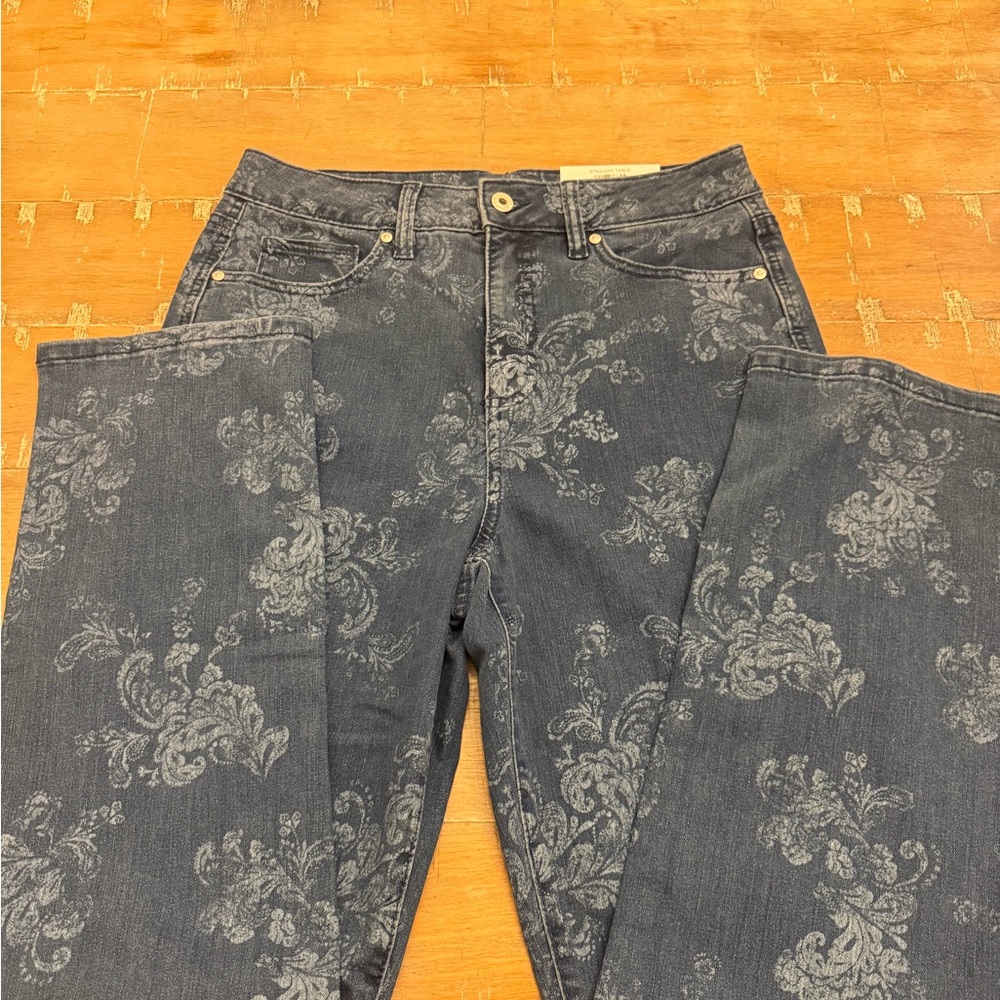 Style & Co. Women's Floral Denim Straight Leg Jeans - Picture 3 of 10